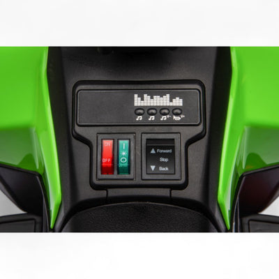 Mini Moto 4 Elétrica para Crianças LITTLE EXPLORER 6v Verde c/ RODAS DE BORRACHA