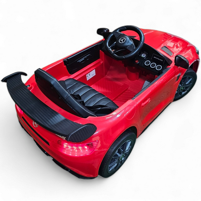 Carro Elétrico para Criança MERCEDES GTR MINI 12v BATERIA DE LITIO Vermelho c/ RODAS DE BORRACHA & ASSENTO EM PELE