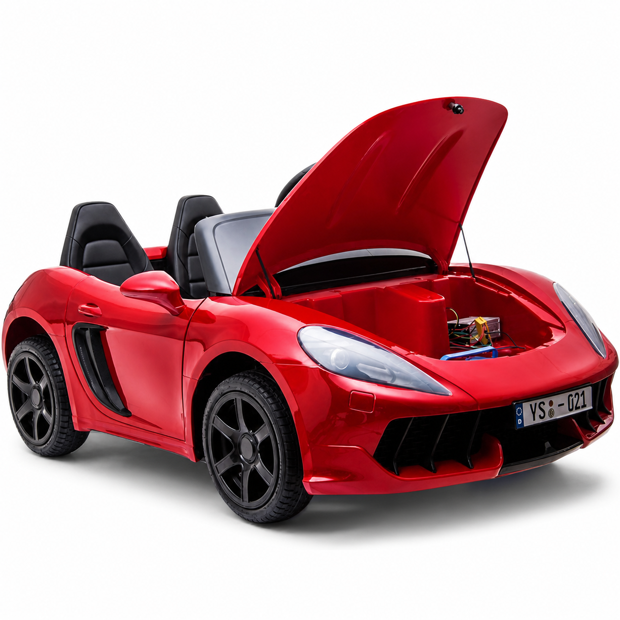 Carro elétrico para Criança PERFECTA XXL 24v Motor Brushless 180w 15km/h Vermelho Metalizado c/ RODAS DE BORRACHA & ASSENTO EM PELE