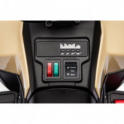 Mini Moto 4 Elétrica para Crianças LITTLE EXPLORER 6v Khaki c/ RODAS DE BORRACHA