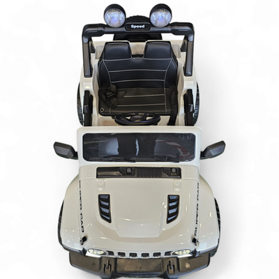 Carro Elétrico para Criança SPEED WRANGLER 4x4 Branco 12v c/ RODAS DE BORRACHA & ASSENTO EM PELE