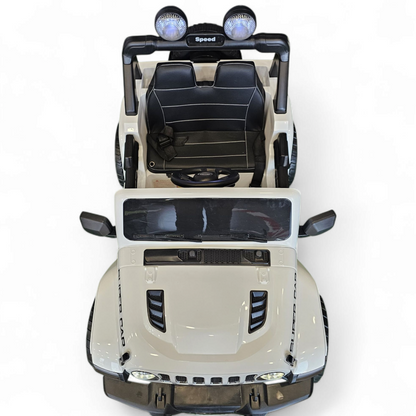 Carro Elétrico para Criança SPEED WRANGLER 4x4 Branco 12v c/ RODAS DE BORRACHA & ASSENTO EM PELE