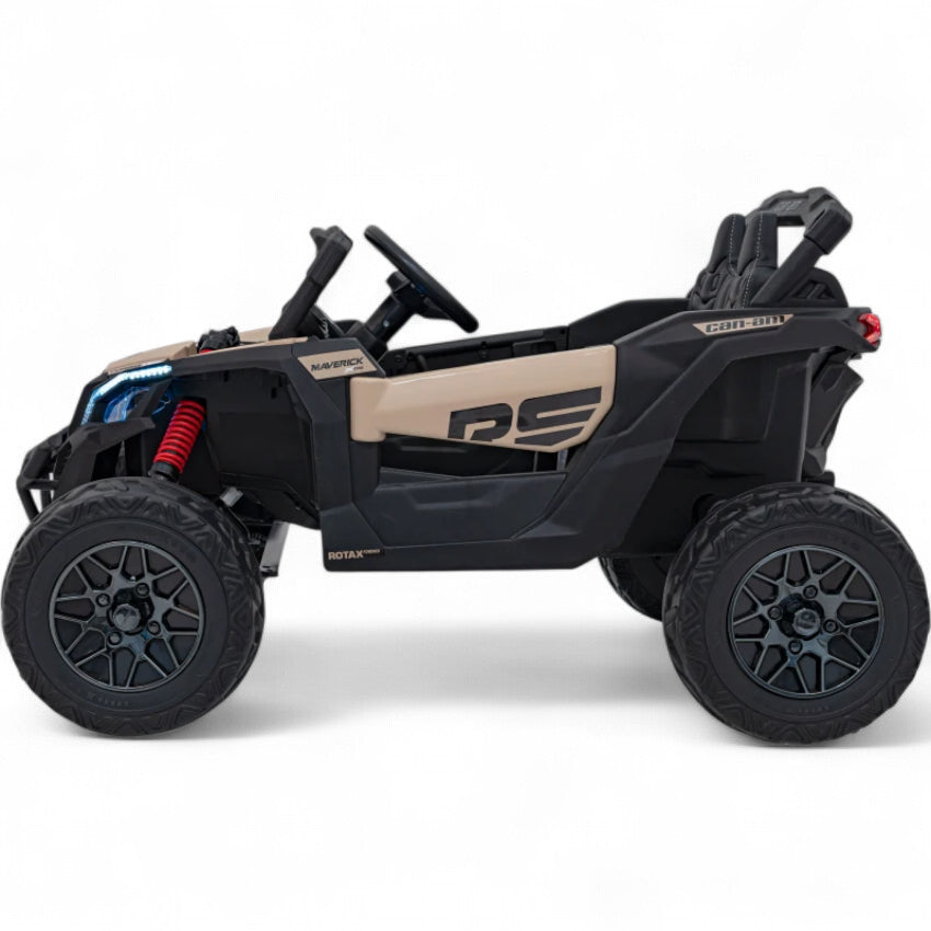 Carro Elétrico para Criança CAN-AM MAVERICK 4x4 24v Khaki c/ RODAS DE BORRACHA & ASSENTO EM PELE
