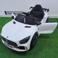 Carro Elétrico para Criança MERCEDES GTR MINI 12v Branco c/ RODAS DE BORRACHA & ASSENTO EM PELE