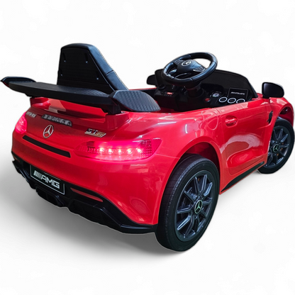 Carro Elétrico para Criança MERCEDES GTR MINI 12v BATERIA DE LITIO Vermelho c/ RODAS DE BORRACHA & ASSENTO EM PELE