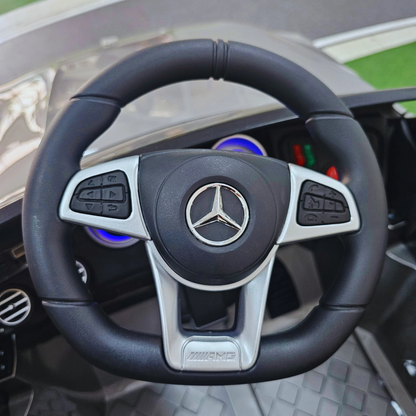 Carro Elétrico para Criança MERCEDES GLC63S 4x4 12v Cinza Metalizado c/ RODAS DE BORRACHA & ASSENTO EM PELE