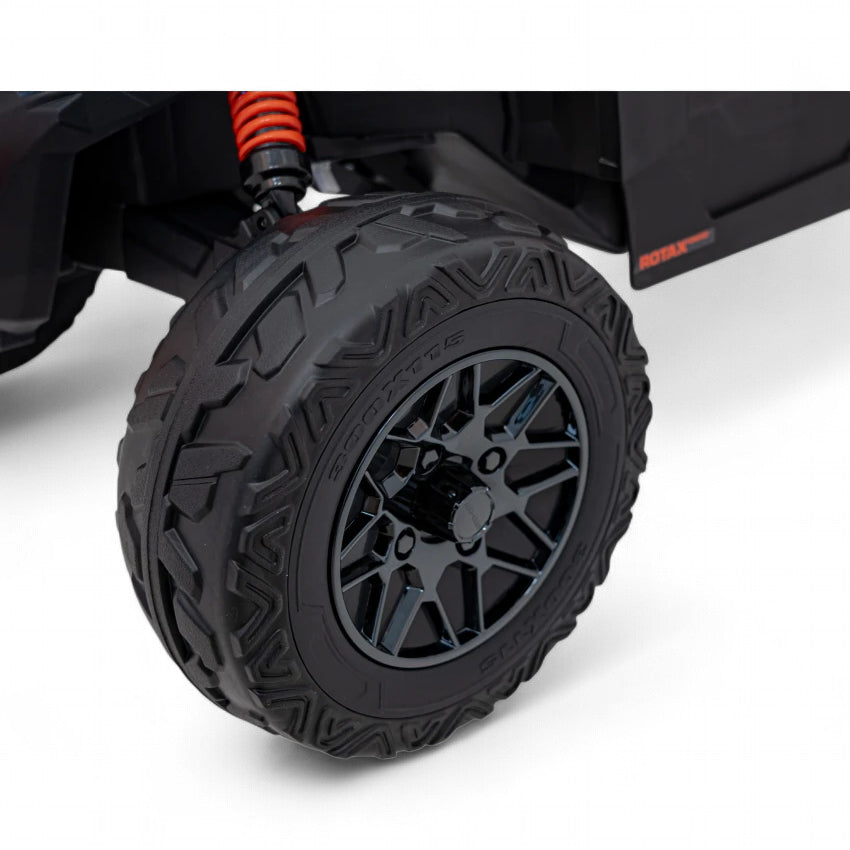 Carro Elétrico para Criança CAN-AM MAVERICK 4x4 24v Laranja c/ RODAS DE BORRACHA & ASSENTO EM PELE