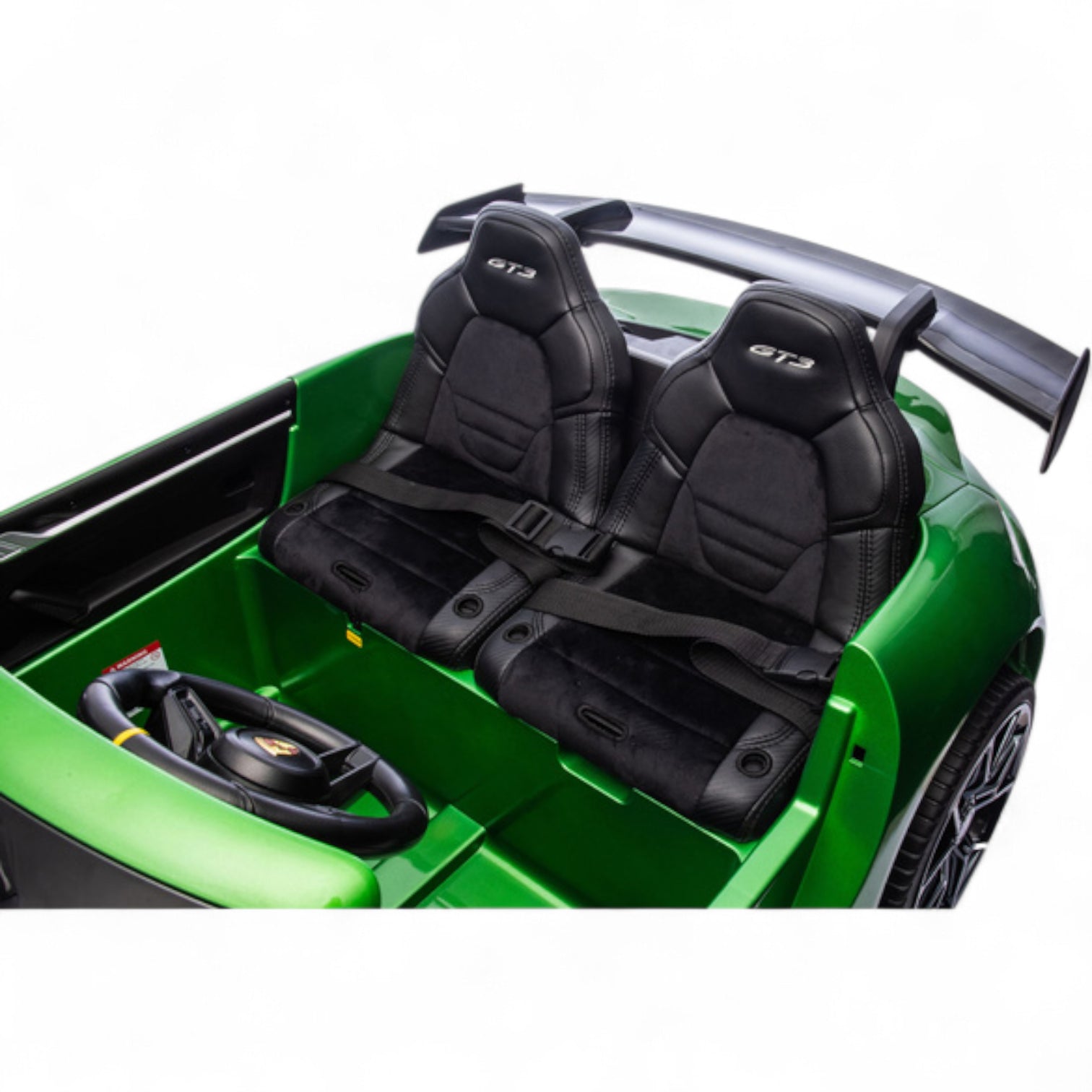 Carro Elétrico para Criança PORSCHE 911 GT3 24v 4x4 XXL Verde Metalizado c/ MP4, RODAS DE BORRACHA & ASSENTO EM PELE E VELUDO