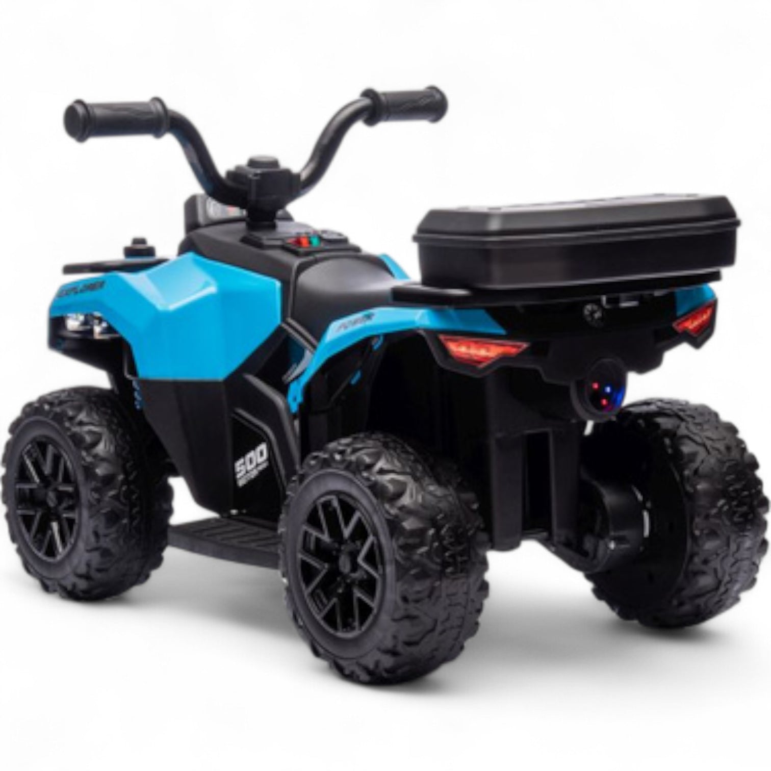 Mini Moto 4 Elétrica para Crianças LITTLE EXPLORER 6v Azul c/ RODAS DE BORRACHA