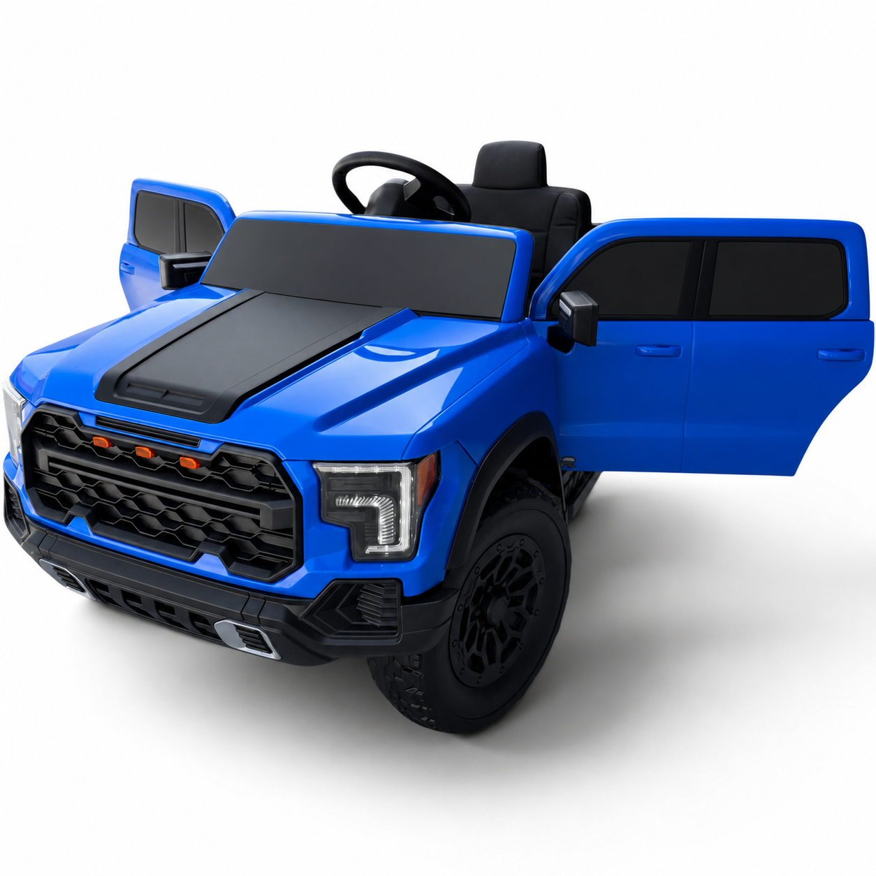 Carro Elétrico para Criança Range Raptor Style 12v Azul c/ RODAS DE BORRACHA & ASSENTO EM PELE