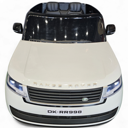 Carro elétrico para criança RANGE ROVER SV Branco 2 Lugares 24v MP4 c/ RODAS DE BORRACHA & ASSENTO EM PELE