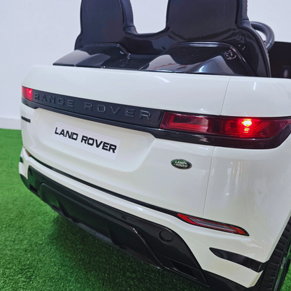Carro Elétrico para Criança RANGE ROVER EVOQUE 12v Branco c/ RODAS DE BORRACHA & ASSENTO EM PELE