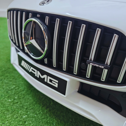 Carro Elétrico para Criança MERCEDES GTR MINI 12v BATERIA DE LITIO Branco c/ RODAS DE BORRACHA & ASSENTO EM PELE