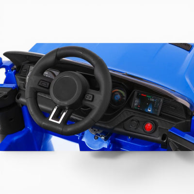 Carro Elétrico para Criança GT Style Azul Metalizado 12v c/ RODAS DE BORRACHA & ASSENTO EM PELE