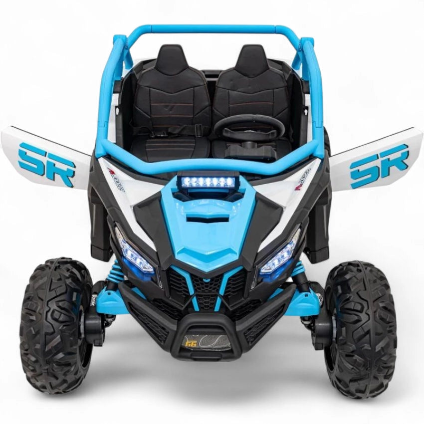 Carro Elétrico para Criança MAVERICK STYLE RR 4x4 24v Azul c/ RODAS DE BORRACHA & ASSENTO EM PELE