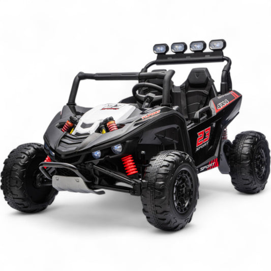 Carro Elétrico para Criança BUGGY TURBO SPORT 4x4 24v Preto c/ RODAS DE BORRACHA & ASSENTO EM PELE