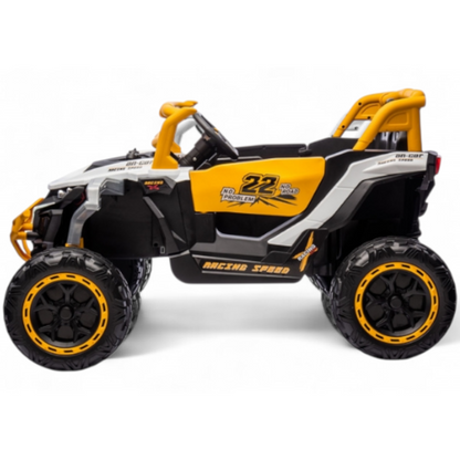 Carro Elétrico para Criança Buggy Speed Amarelo 4x4 12v c/ RODAS DE BORRACHA & ASSENTO EM PELE