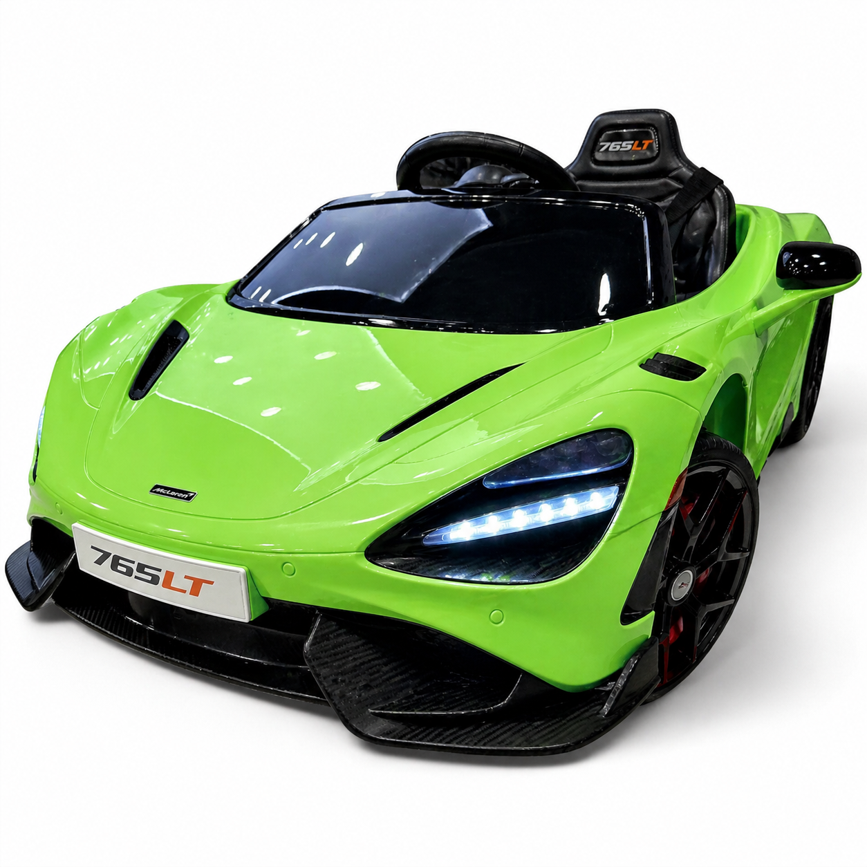 Carro Elétrico para Criança McLaren 765LT 12v Verde c/ RODAS DE BORRACHA & ASSENTO EM PELE