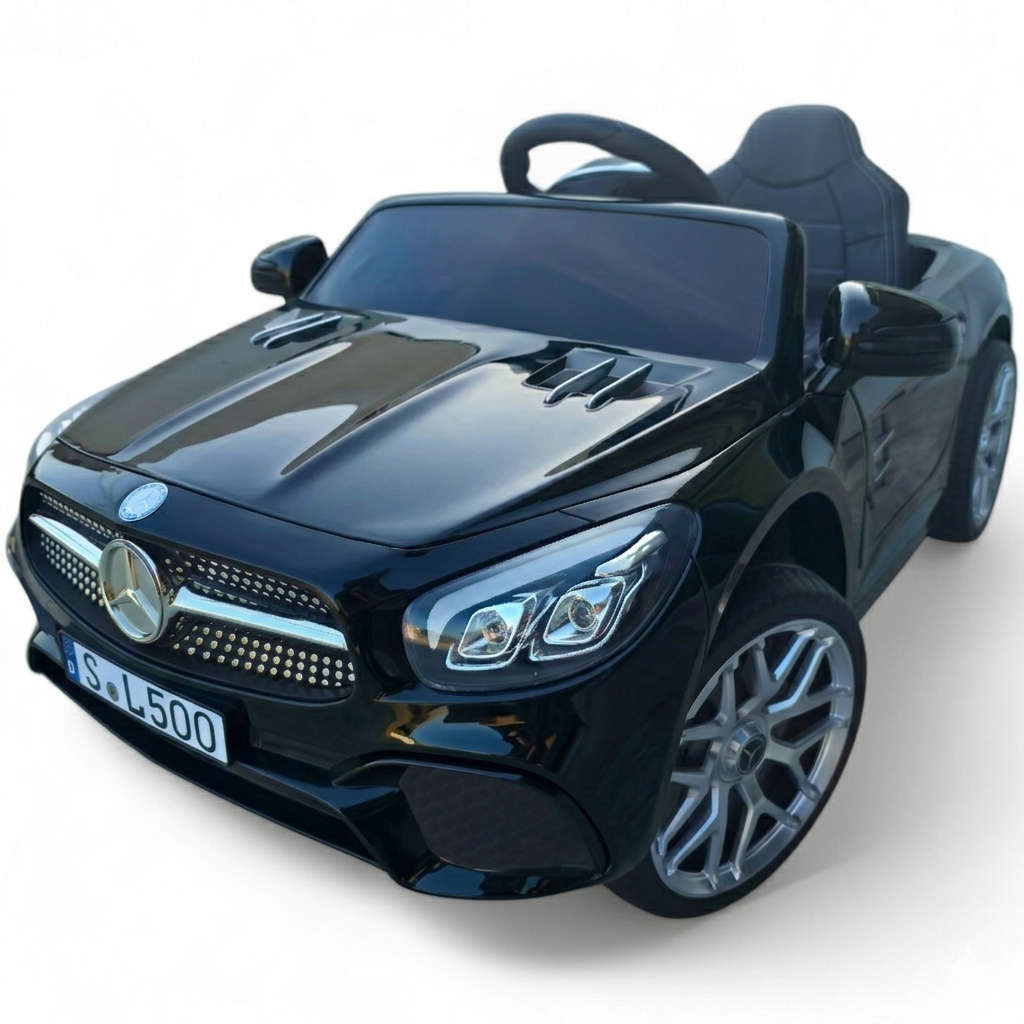 Carro Elétrico para Criança MERCEDES SL500 12V Preto c/ RODAS DE BORRACHA & ASSENTO EM PELE