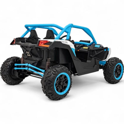 Carro Elétrico para Criança MAVERICK STYLE RR 4x4 24v Azul c/ RODAS DE BORRACHA & ASSENTO EM PELE