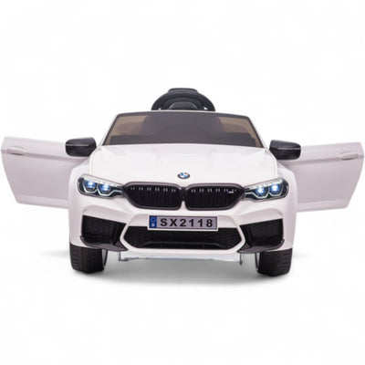 Carro Elétrico para Criança BMW M5 DRIFT 24v Branco c/ RODAS DE BORRACHA & ASSENTO EM PELE