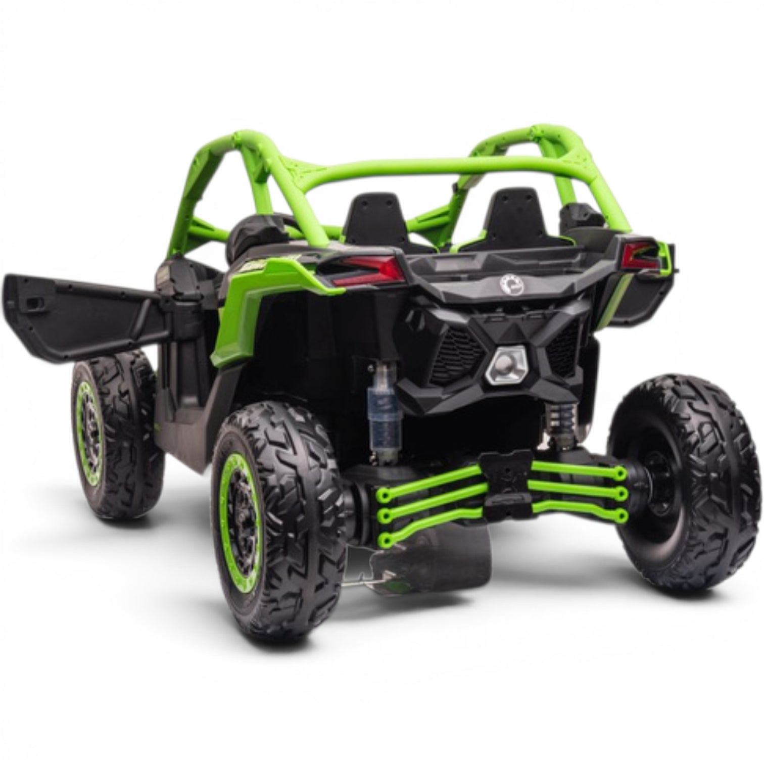 Carro Elétrico para Criança CAN-AM MAVERICK TURBO RR 4x4 24v Verde c/ RODAS DE BORRACHA & ASSENTO EM PELE