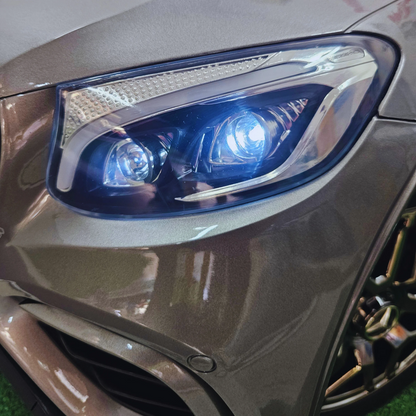 Carro Elétrico para Criança MERCEDES GLC63S 4x4 12v Cinza Metalizado c/ RODAS DE BORRACHA & ASSENTO EM PELE