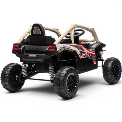 Carro Elétrico para criança KAWASAKI 24V Khaki c/ RODAS DE BORRACHA & ASSENTO EM PELE
