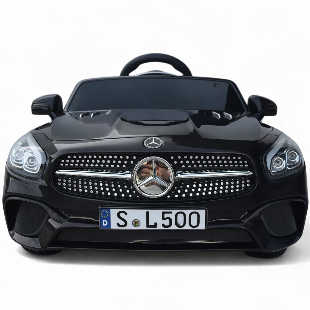 Carro Elétrico para Criança MERCEDES SL500 12V Preto c/ RODAS DE BORRACHA & ASSENTO EM PELE