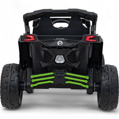 Carro Elétrico para Criança CAN-AM MAVERICK 4x4 24v Verde c/ RODAS DE BORRACHA & ASSENTO EM PELE