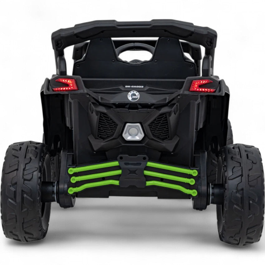 Carro Elétrico para Criança CAN-AM MAVERICK 4x4 24v Verde c/ RODAS DE BORRACHA & ASSENTO EM PELE