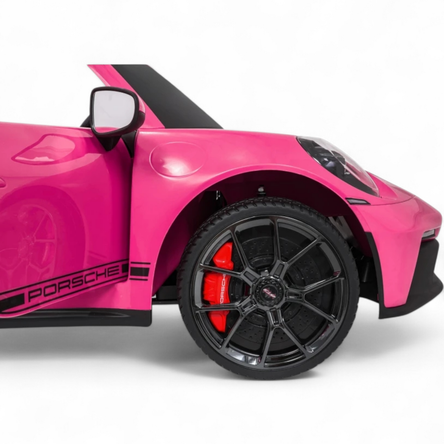 Carro Elétrico para Criança Porsche 911 GT3 24v STRONG XXL Rosa c/ Rodas de Borracha e Assento em Pele E Veludo