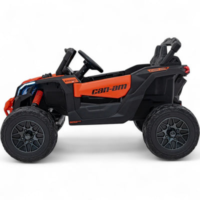 Carro Elétrico para Criança CAN-AM MAVERICK 4x4 24v Laranja c/ RODAS DE BORRACHA & ASSENTO EM PELE