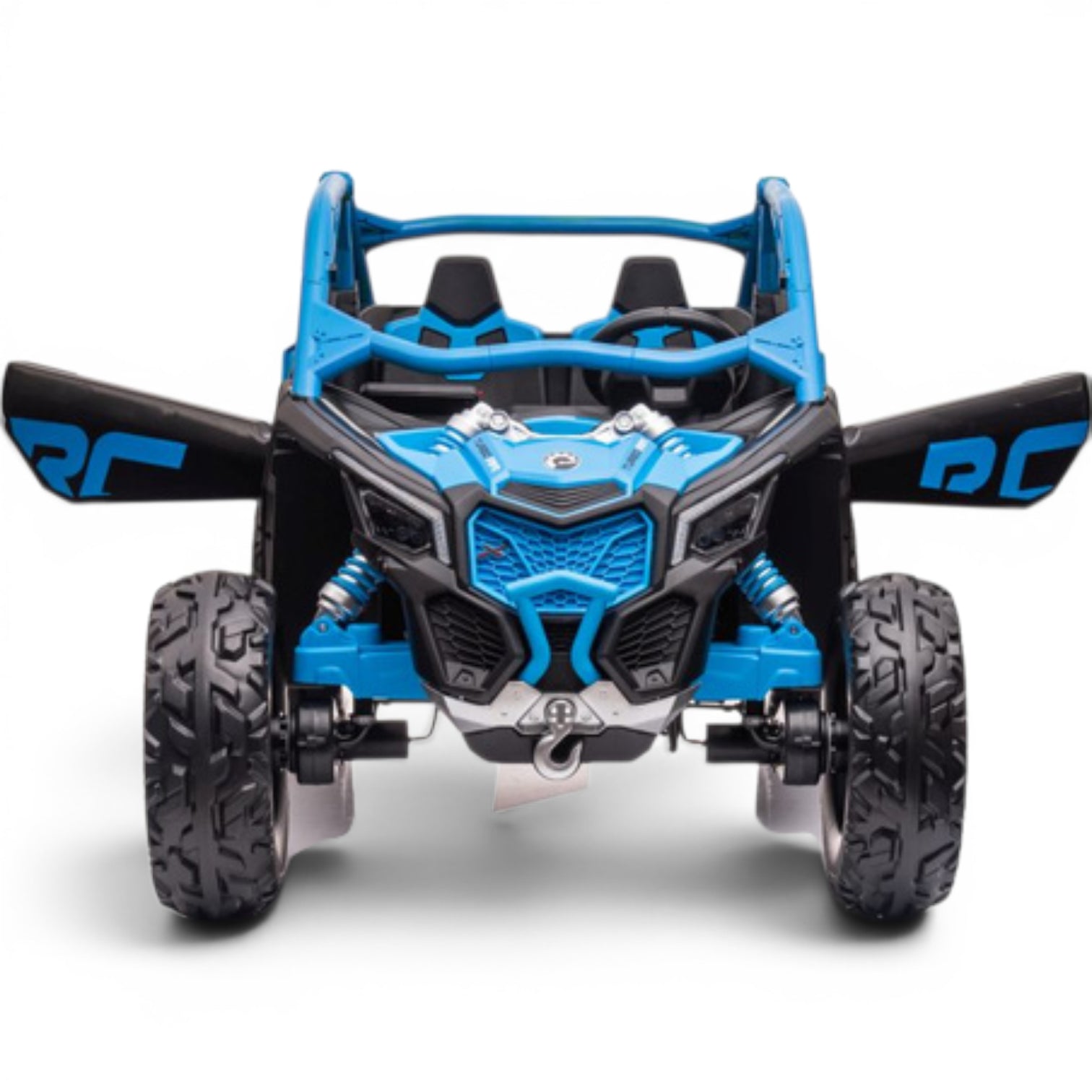 Carro Elétrico para Criança CAN-AM MAVERICK TURBO RR 4x4 24v Azul c/ RODAS DE BORRACHA & ASSENTO EM PELE