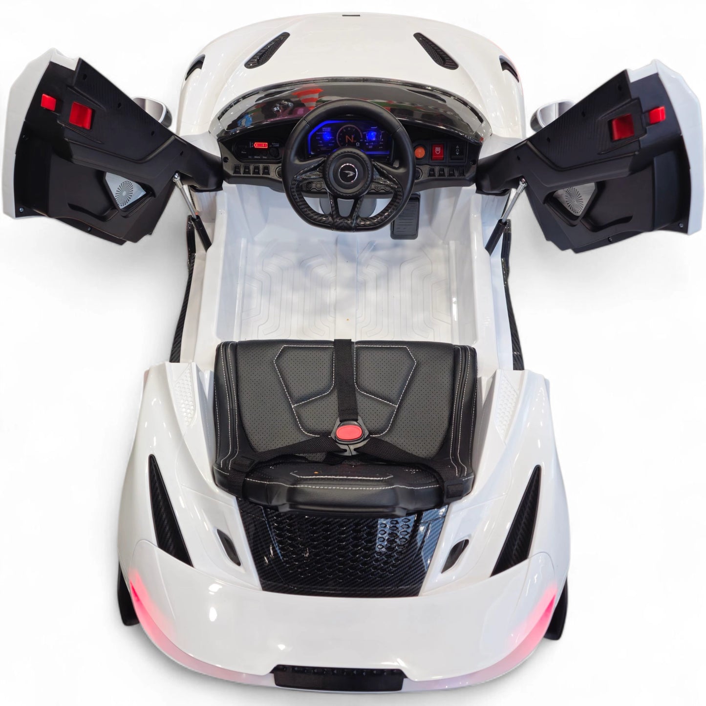 Carro Elétrico para Criança McLaren 12v Branco c/ RODAS DE BORRACHA & ASSENTO EM PELE