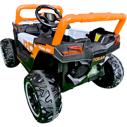 Carro Elétrico para Criança Buggy Lander Laranja 4x4 12v c/ RODAS DE BORRACHA & ASSENTO EM PELE