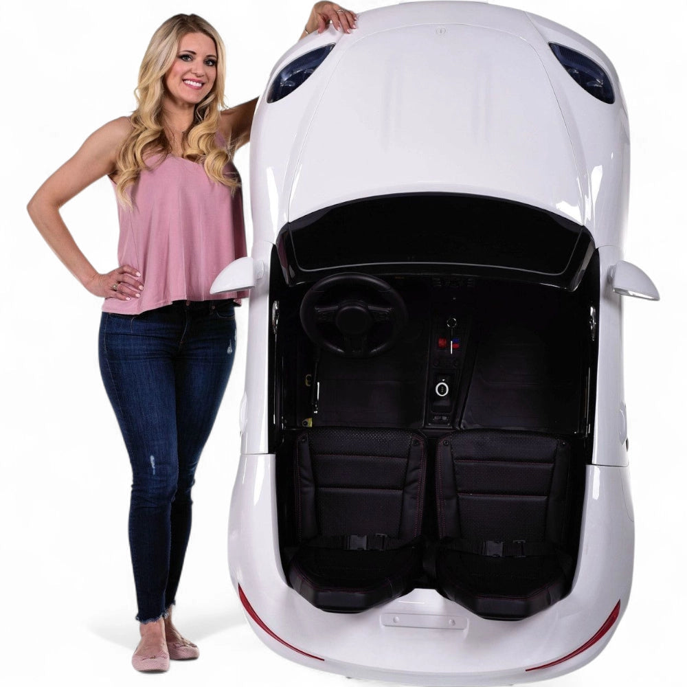 Carro elétrico para Criança Perfecta XXL 24v Motor Brushless 180w 15km/h Branco c/ rodas de borracha e assento em pele