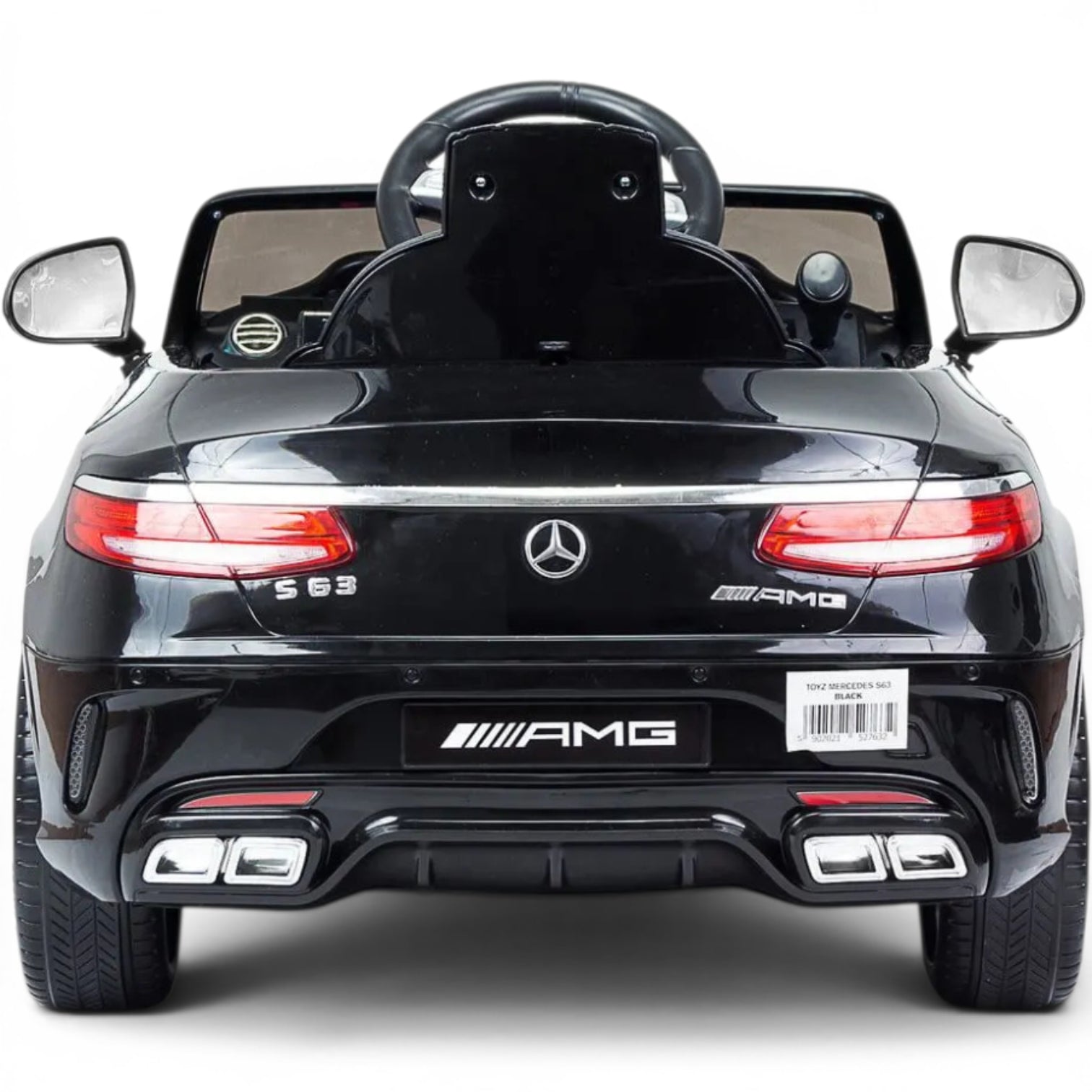 Carro Elétrico para Criança MERCEDES S63 12v Preto Metalizado c/ RODAS DE BORRACHA & ASSENTO EM PELE