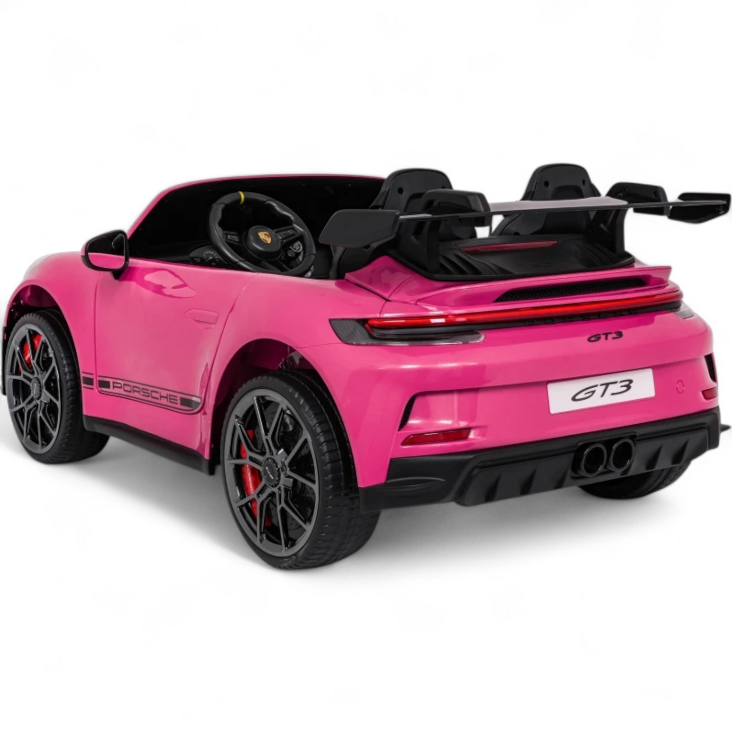 Carro Elétrico para Criança Porsche 911 GT3 24v STRONG XXL Rosa c/ Rodas de Borracha e Assento em Pele E Veludo