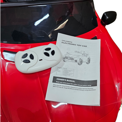 Carro Elétrico para Criança MERCEDES GTR MINI 12v BATERIA DE LITIO Vermelho c/ RODAS DE BORRACHA & ASSENTO EM PELE