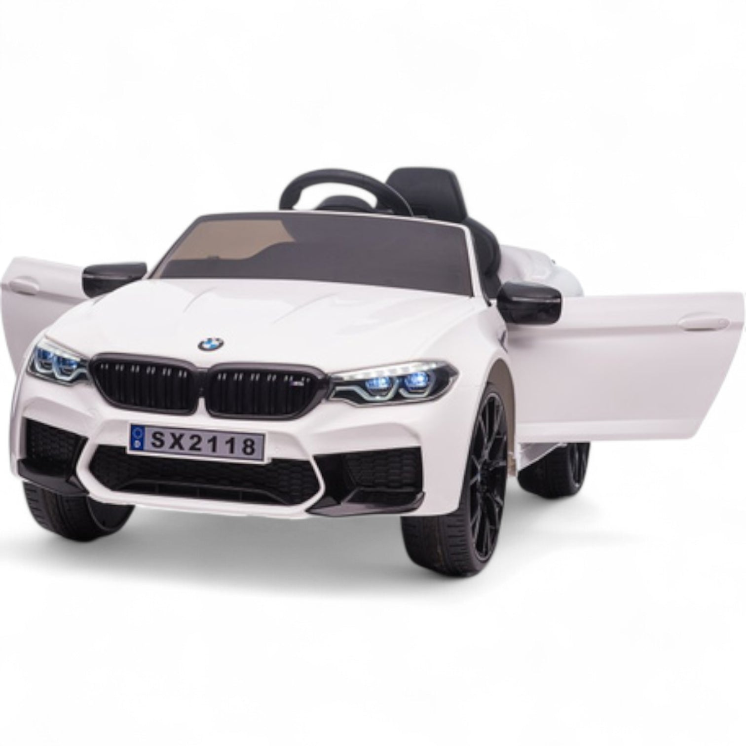 Carro Elétrico para Criança BMW M5 DRIFT 24v Branco c/ RODAS DE BORRACHA & ASSENTO EM PELE