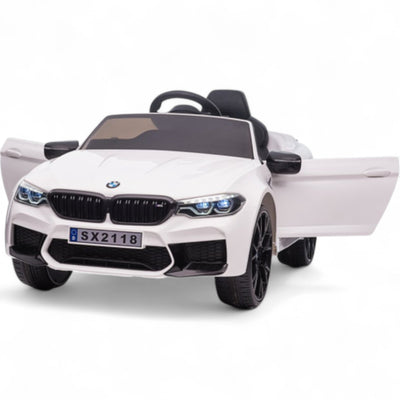 Carro Elétrico para Criança BMW M5 DRIFT 24v Branco c/ RODAS DE BORRACHA & ASSENTO EM PELE