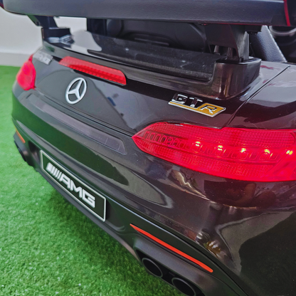 Carro Elétrico para Criança MERCEDES GTR MINI 12v BATERIA DE LITIO Preto c/ RODAS DE BORRACHA & ASSENTO EM PELE