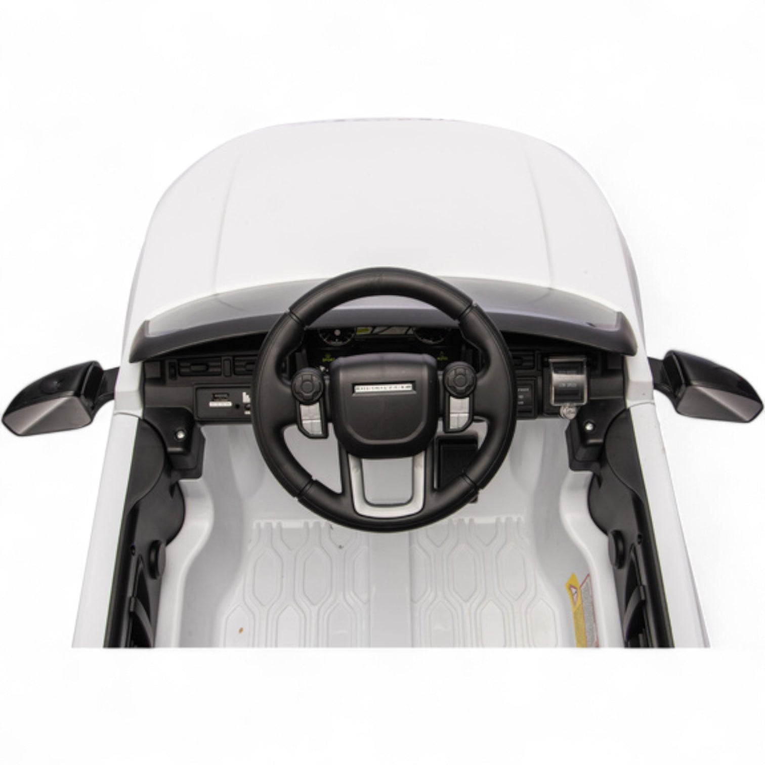 Carro Elétrico para Criança RANGE ROVER DISCOVERY 12v Branco c/ RODAS DE BORRACHA & ASSENTO EM PELE