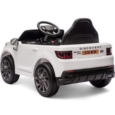 Carro Elétrico para Criança RANGE ROVER DISCOVERY 12v Branco c/ RODAS DE BORRACHA & ASSENTO EM PELE
