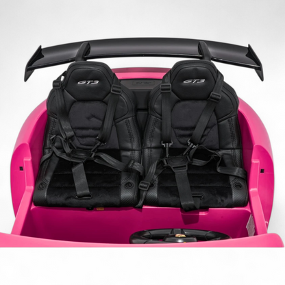 Carro Elétrico para Criança Porsche 911 GT3 24v STRONG XXL Rosa c/ Rodas de Borracha e Assento em Pele E Veludo