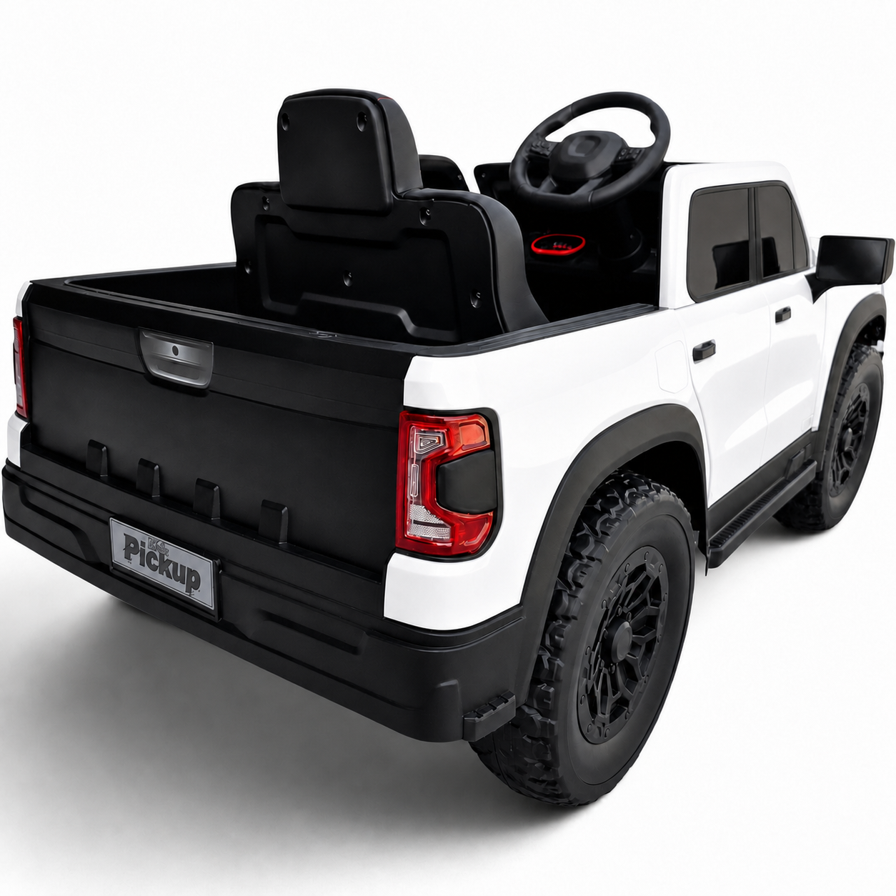 Carro Elétrico para Criança Range Raptor Style 12v Branco c/ RODAS DE BORRACHA & ASSENTO EM PELE