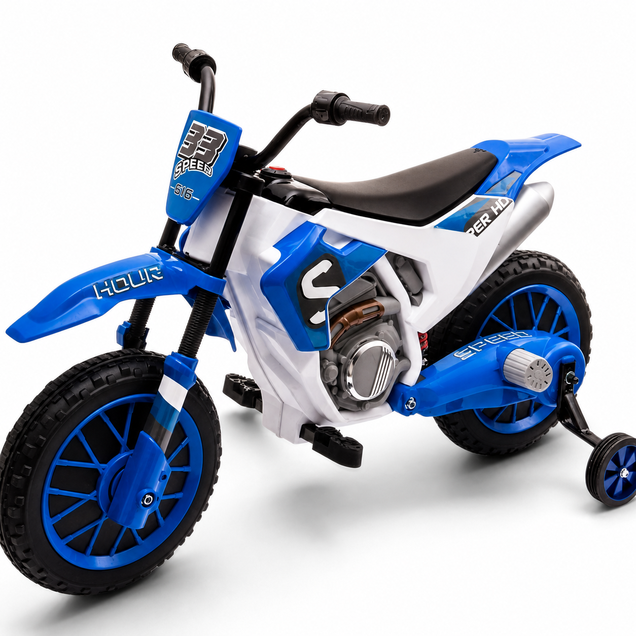 Mota Elétrica para Criança CROSS BLAZE 12v Azul c/ RODAS DE BORRACHA
