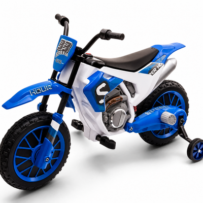 Mota Elétrica para Criança CROSS BLAZE 12v Azul c/ RODAS DE BORRACHA