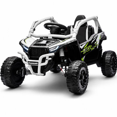 Carro Elétrico para Criança Buggy KAWASAKI 4x4 12v BATERIA DE LITIO Branco c/ RODAS DE BORRACHA & ASSENTO EM PELE